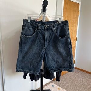Wrangler Dark Wash Blue Jean Carpenter Shorts